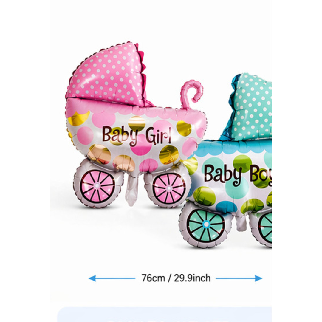 Baby Boy & Baby Girl Carriage Foil Balloon