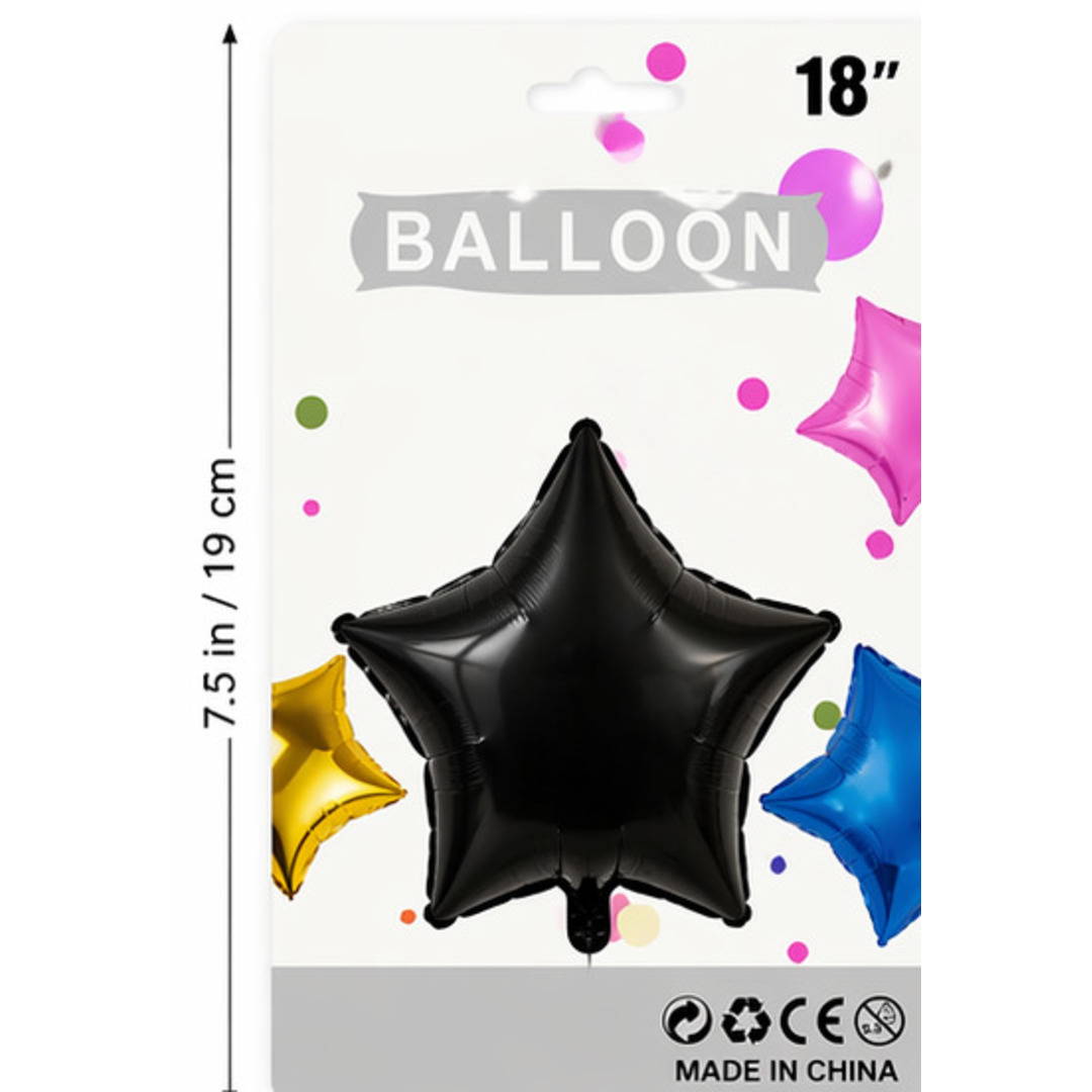 Black Star Foil Balloon — 18"