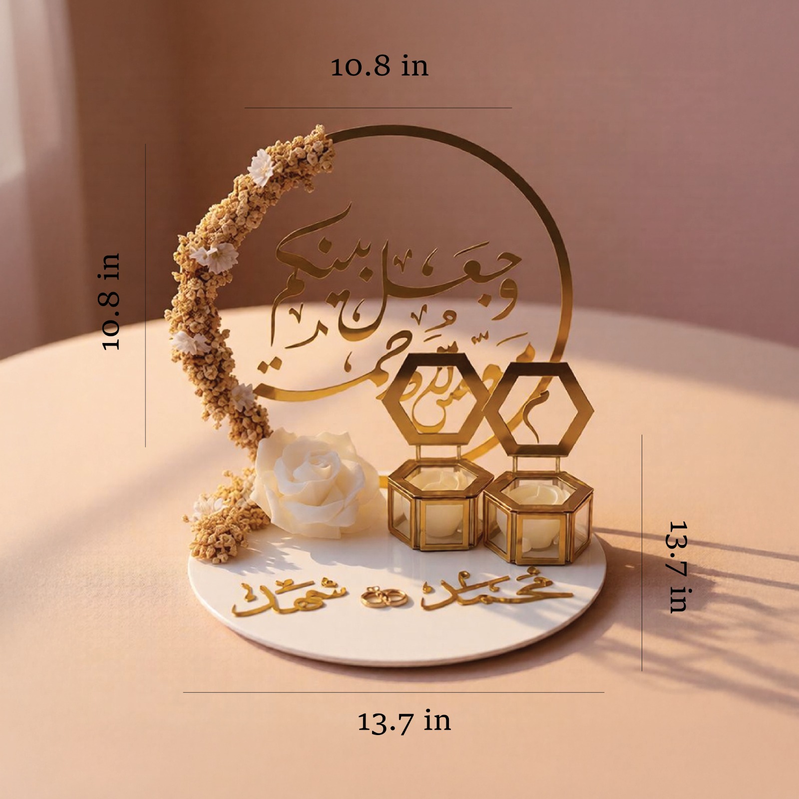 Bohemian Gold Hoop with Dried Blooms