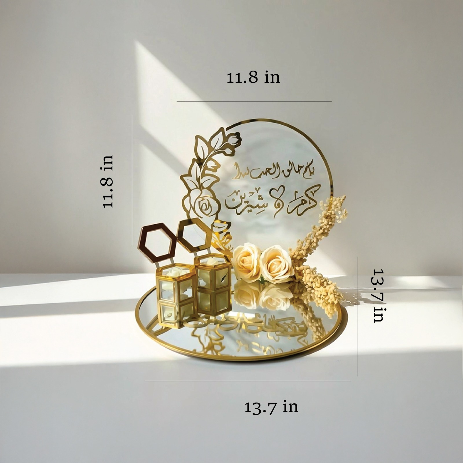 Gold Hoop Stand with Mirror Base