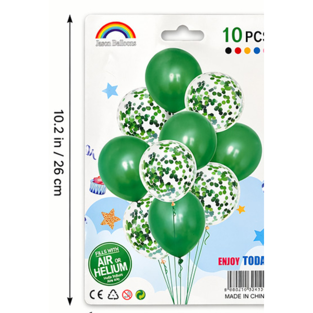 Green Confetti Balloons — 10pc v2