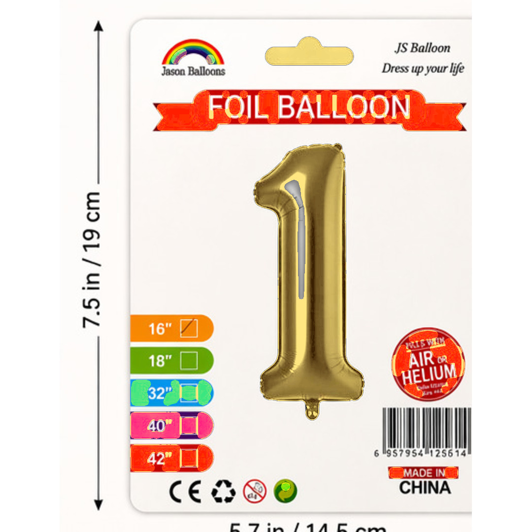 Number 1 Foil Balloon — Gold
