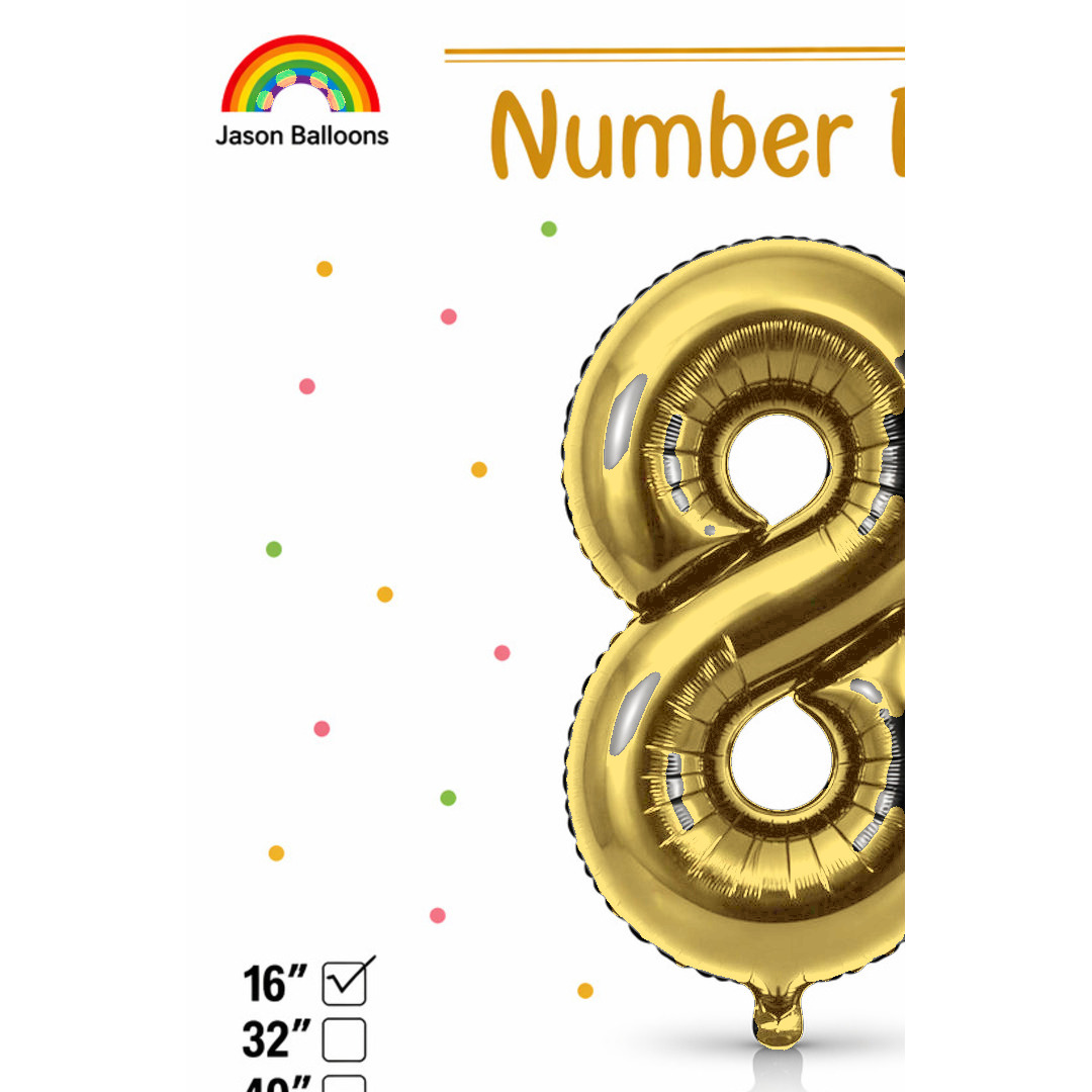 Number Balloon 8 — Gold