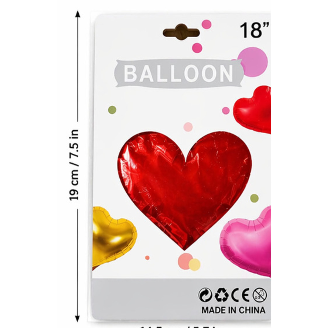 Red Heart Shape Foil Balloon — 18"
