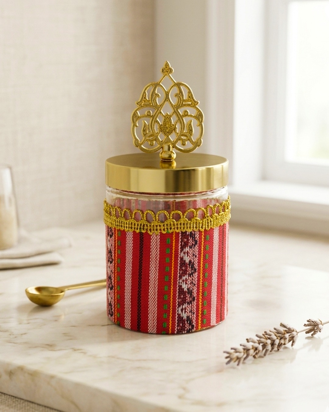 Sadu Jar with Gold Crown Lid