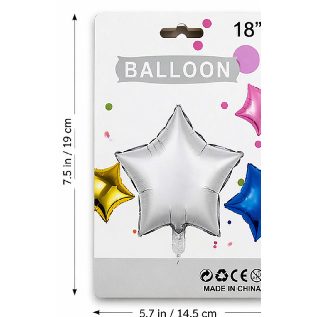 Silver Star Foil Balloon — 18"